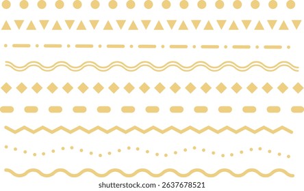 Vector line set -1- yellow. Lines, borders, underline