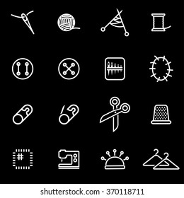 Vector line sewing icon set.