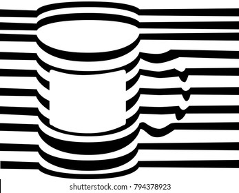 Vector line shape - Mug - stripe shape with labbel for text