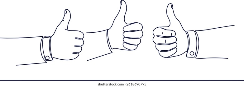 Vector line simple illustrations, hands and gesture in outline style, sticker gesture