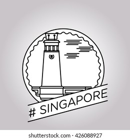 vector line singapore badge