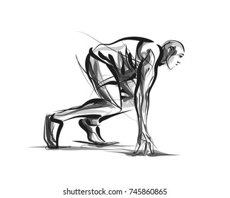 Athlete Sprint Start Stock Illustrations, Images & Vectors | Shutterstock