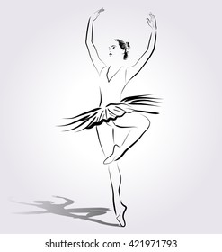Vector line sketch of a ballerina