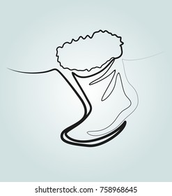 Vector line sketch Christmas sock