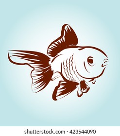 Vector Line sketch fish. Vector illustration