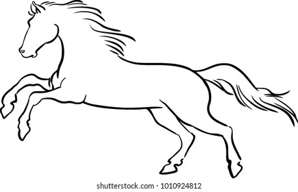 Vector line sketch horse
