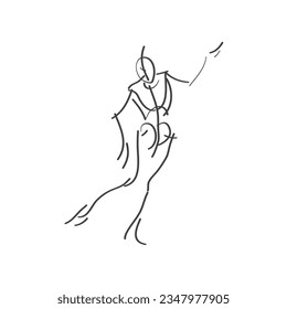 Ilustración de esbozo de línea de vectores del pivote estacionario del cuerpo humano