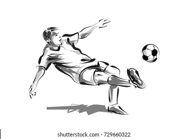 Vector line sketch soccer