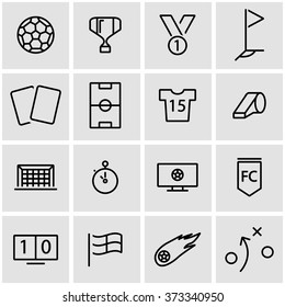 Vector Line Soccer Icon Set.