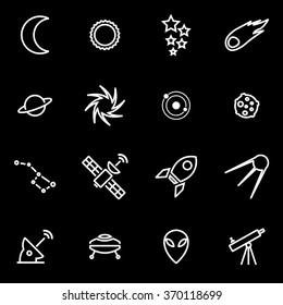 Vector line space icon set.