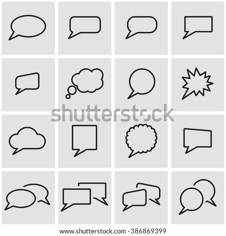 Vector line speach bubbles icon set.