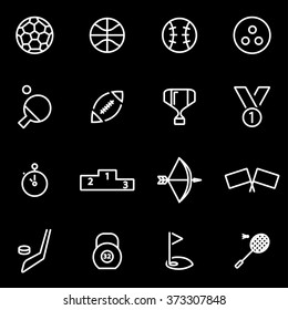 Vector line sport icon set.