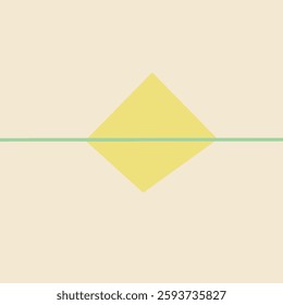 Vector line and square background. Central point and middle line and lines texture. Green line, yellow square.