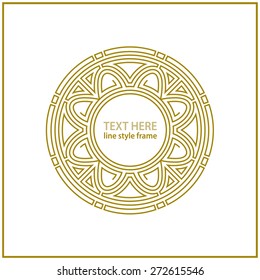Vector line style frame. Art deco decoration for text. Design element for boutique, restaurant, menu and logo template