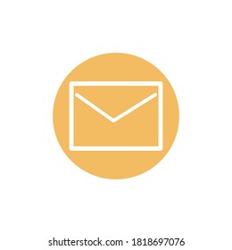 Vector line style illustration of classic shape envelope isolated on white background