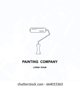 Vector line style logotype for painting company