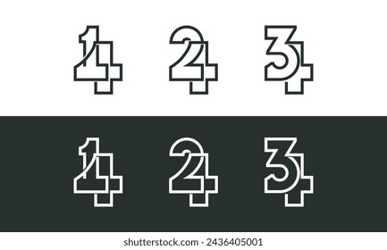 Números de estilo vectorial 14 24 y 34