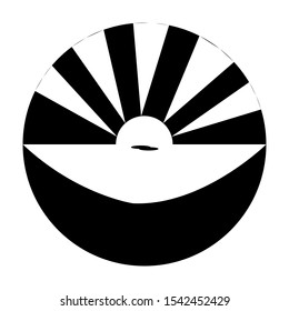 vector line sun rise art
