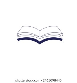 Vector line symbol of open book. Logo design, icon