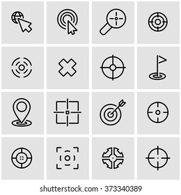 Vector line target icon set.