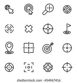 Vector line target icon set