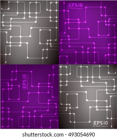 Vector line techno texture. Abstract light tech background 