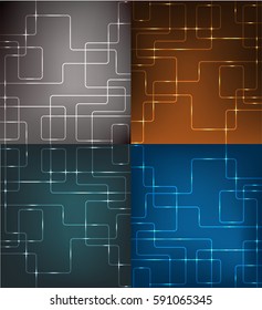 Vector line techno texture. Abstract light futuristic background 