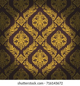 Vector line Thai asian art, Background pattern wallpaper texture design illustration