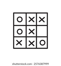 Vector line tic tac toe game icon