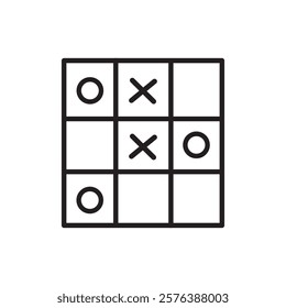 Vector line tic tac toe game icon