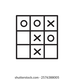 Vector line tic tac toe game icon