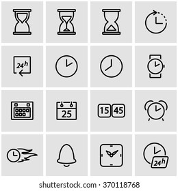 Vector line time icon set.