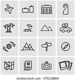 Vector line travel icon set