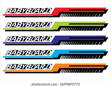 Variaciones de línea de Vector para pegatinas de rayas, texto elegante del TABLERO del BEBÉ.