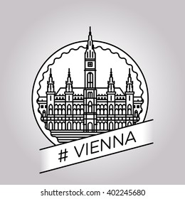 vector line vienna badge