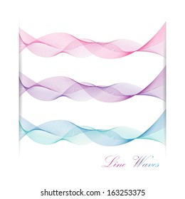 Vector Line Waves on white background. For your designs. Eps 10.