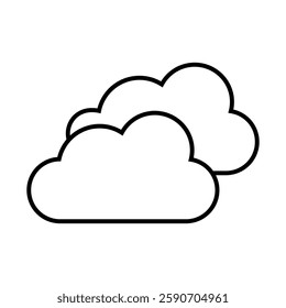 Vector line weather icon of fluffy clouds isolated on white background. Icon for mobile apps, websites, weather forecast, etc.	