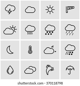 Vector line weather icon set.
