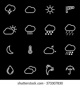 Vector line weather icon set.
