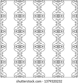 vector line white and black ethnic ornament pattern. For textile, fabric and wrapping paper design