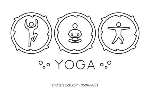 Vector Line Yoga Logo Yoga Silhouette Stock Vector (Royalty Free ...