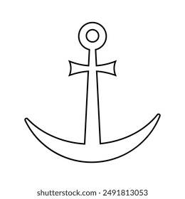 Vector linear anchor icon. Single image for design on white background