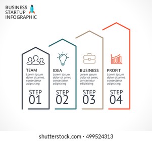 Vector linear arrows infographic, diagram chart, graph presentation. Business concept with 4 options, parts, steps, processes.