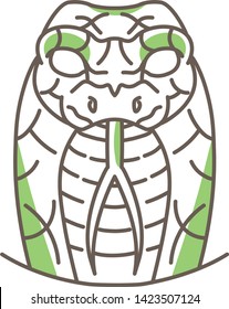 Vector Linear Art Cobra Illustration Icon Isolated