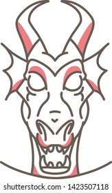 Vector Linear Art Dragon Illustration Icon Isolated