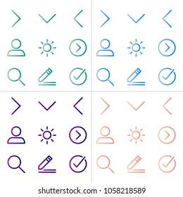 vector linear basic UI elements icons