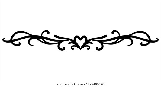 Linear Black Vector Drawing Holidays Valentines Stock Vector (Royalty ...