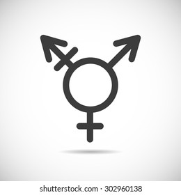 Vector linear black icon transgender symbol for your design
