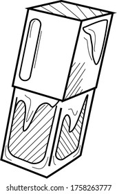 Vector linear black and white nail Polish drawing