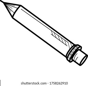 Vector linear black and white pen drawing